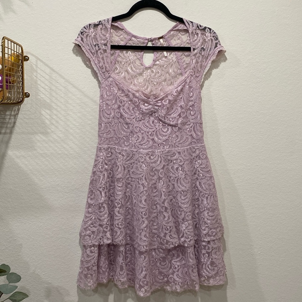 Free People Rock Candy Lace Dress Lavender Size 4